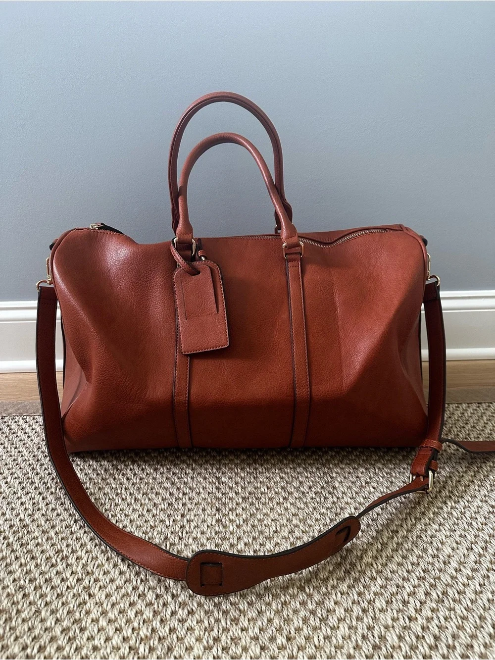 Sole Society Weekender Vegan leather Duffel Bag - Brown